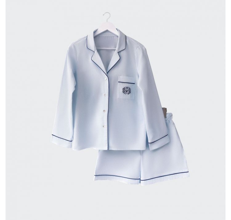 CARAMELLA piŻama w bŁĘkitnĄ krateczkĘ 100% baweŁna