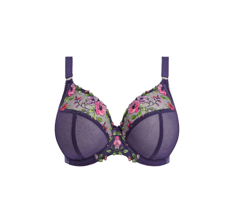 ELOMI himari tiulowy biustonosz z haftem plunge bra