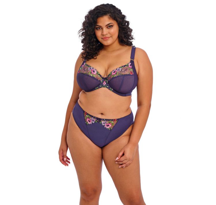 ELOMI himari tiulowy biustonosz z haftem plunge bra