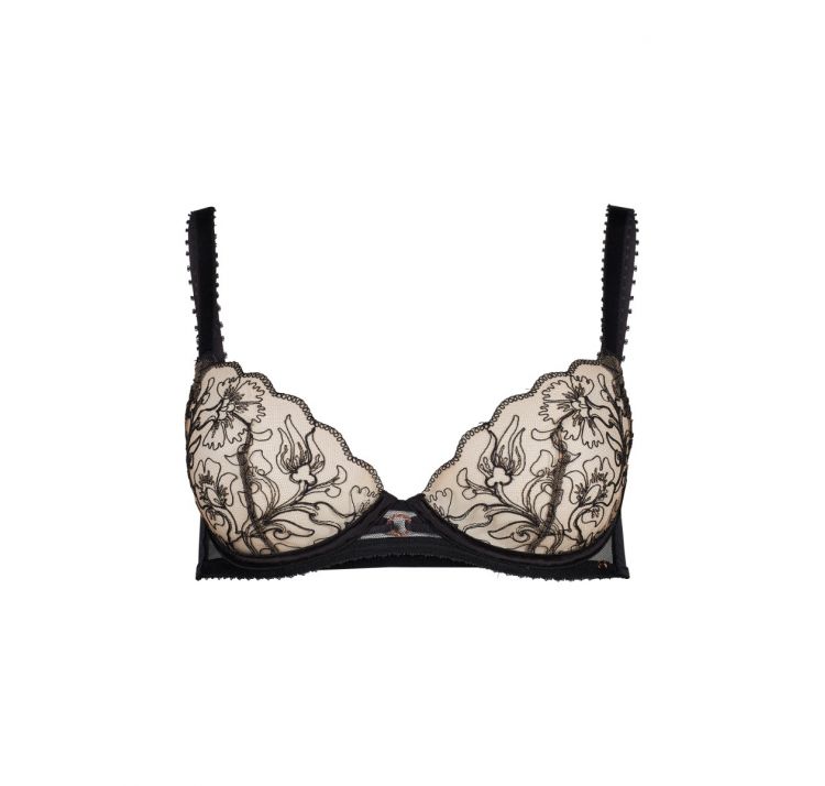 GOSSARD vip fleur de nuit biustonosz plunge z efektem tatuaŻu