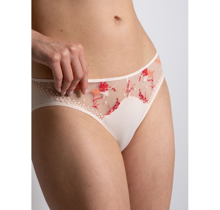 PASSIONATA suzy koronkowe figi z kwiatowym haftem