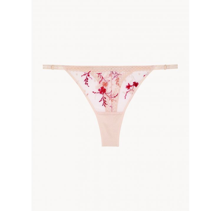 PASSIONATA suzy koronkowe stringi z kwiatowym haftem
