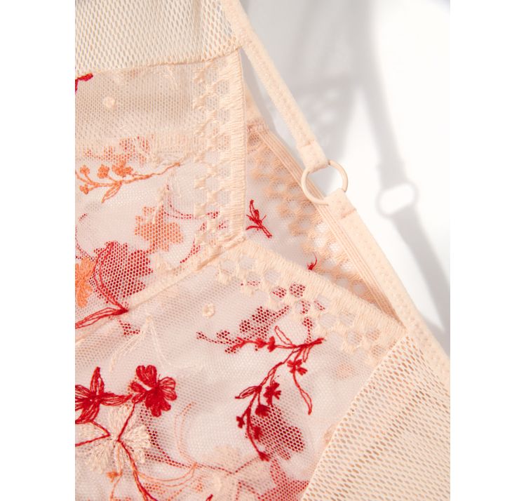 PASSIONATA suzy koronkowe szorty z kwiatowym haftem