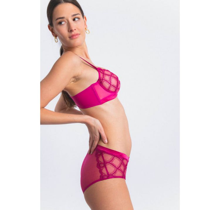 MAISON LEJABY bold haftowane wysokie majtki