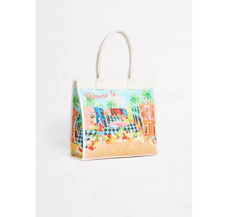 SEAFOLLY cuba zapinana na zatrzask torba plaŻowa 100% baweŁna