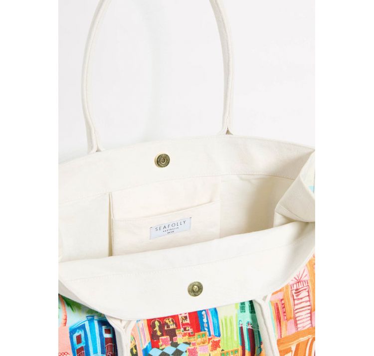 SEAFOLLY cuba zapinana na zatrzask torba plaŻowa 100% baweŁna