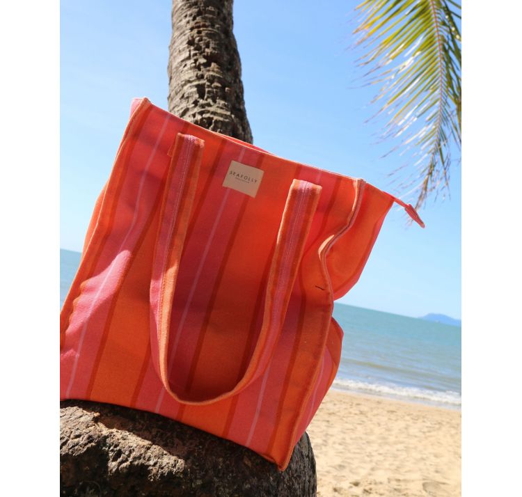 SEAFOLLY aurora zapinana na suwak torba plaŻowa 40% baweŁna