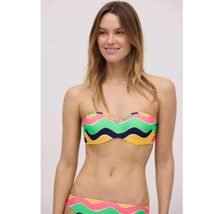 YSABEL MORA usztywniana gÓra bikini w kolorowe fale z odpinanymi ramiĄczkami