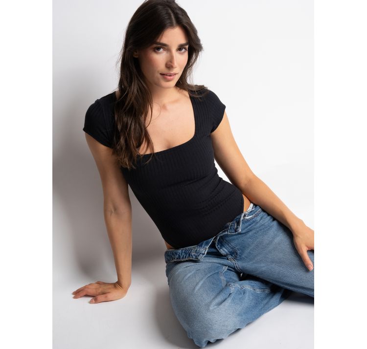 PASSIONATA isabella body w prĄŻki z krÓtkim rĘkawem