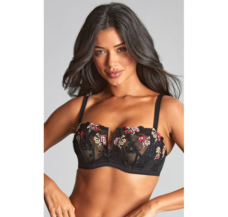 PANACHE ottilie haftowana niska balkonetka z bocznym panelem