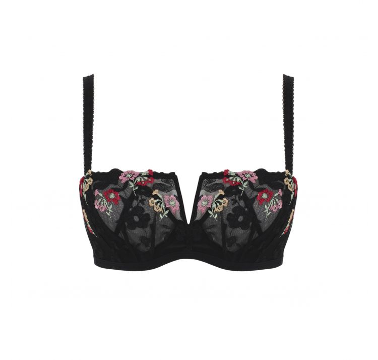 PANACHE ottilie haftowana niska balkonetka z bocznym panelem