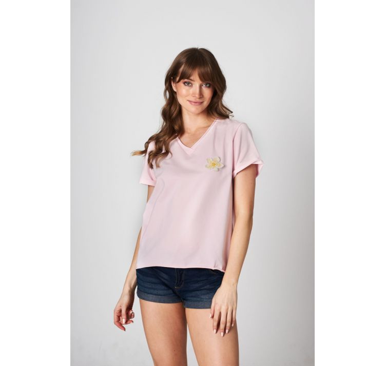 YOU BY TOKARSKA t-shirt bali z dzierganĄ aplikacjĄ