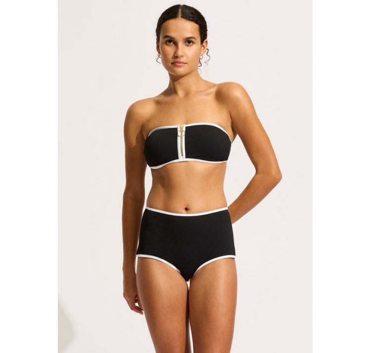 SEAFOLLY beach bound gÓra kostiumu kĄpielowego opaska z suwakiem