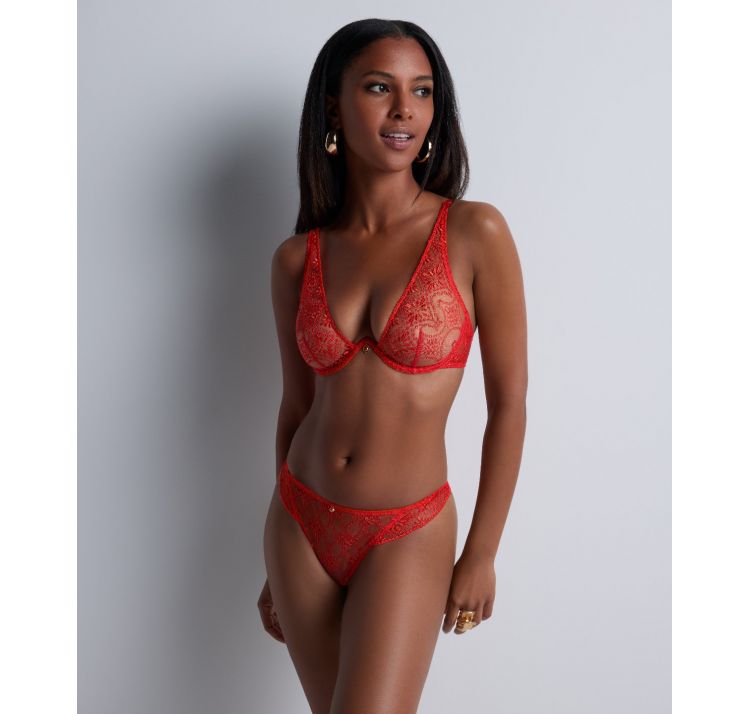 AUBADE PARIS losing my mind koronkowy biustonosz plunge na jednej fiszbinie