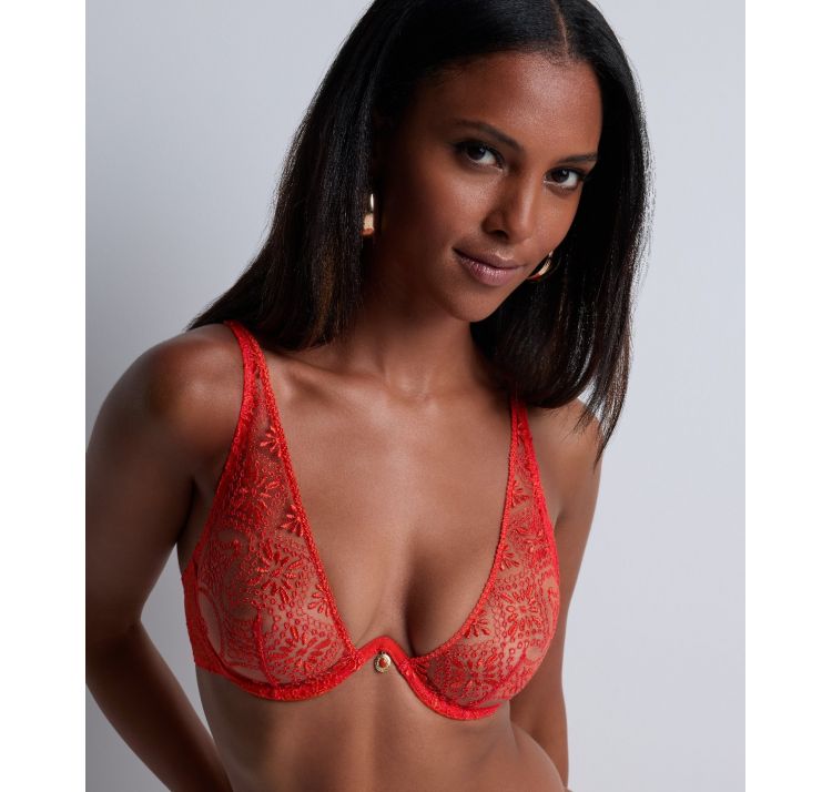 AUBADE PARIS losing my mind koronkowy biustonosz plunge na jednej fiszbinie