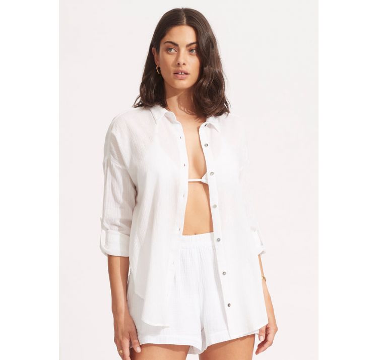 SEAFOLLY beachedit krÓtka koszula 100% baweŁna