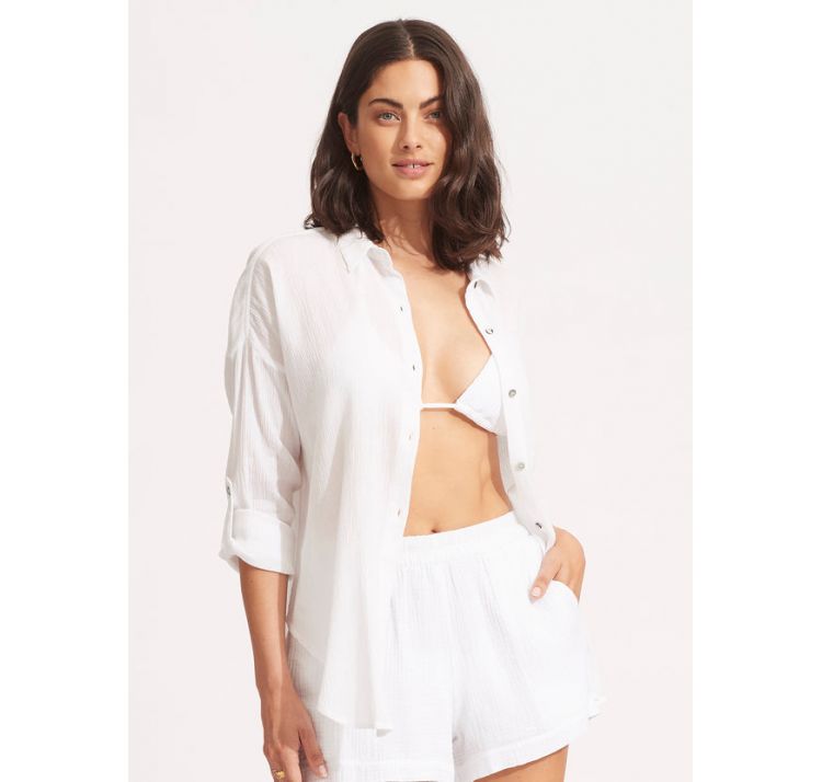 SEAFOLLY beachedit krÓtka koszula 100% baweŁna