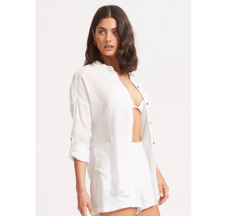 SEAFOLLY beachedit krÓtka koszula 100% baweŁna