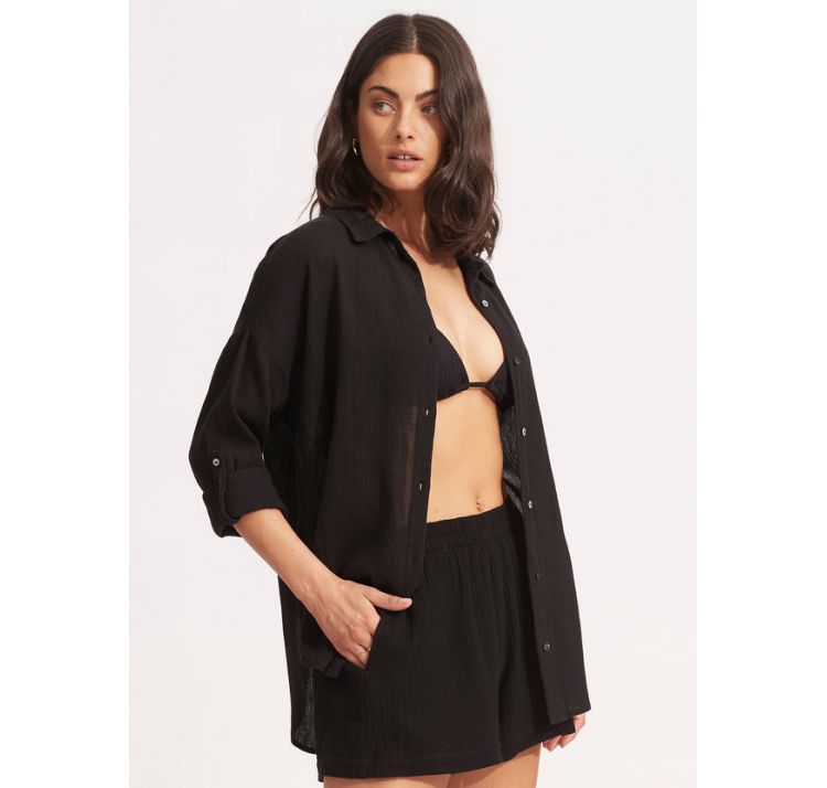 SEAFOLLY beachedit krÓtka koszula 100% baweŁna