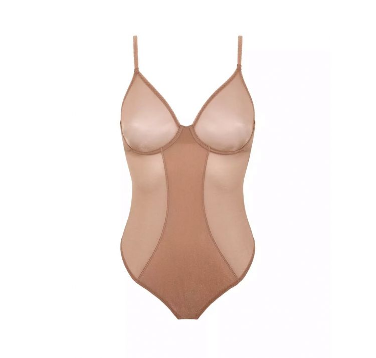 GOSSARD glossies tiulowe body z tŁoczonymi miseczkami na fiszbinach