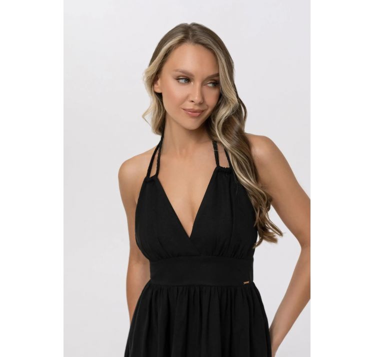 MARC&ANDRE shiny linen letnia sukienka 55% len 45% wiskoza