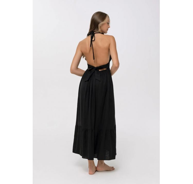 MARC&ANDRE shiny linen letnia sukienka 55% len 45% wiskoza