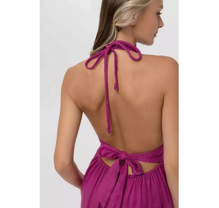 MARC&ANDRE shiny linen letnia sukienka 55% len 45% wiskoza