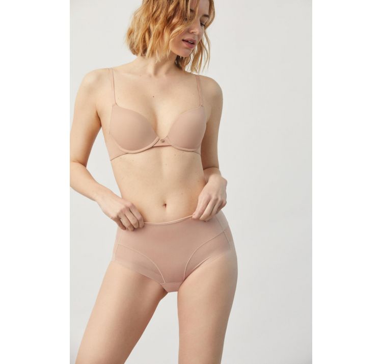 YSABEL MORA wysokie tiulowe majtki z ozdobnym bezszwowym tyŁem