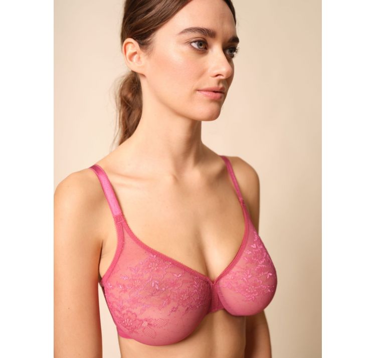 GOSSARD glossies lace sheer bra koronkowy biustonosz z tŁoczonĄ miskĄ