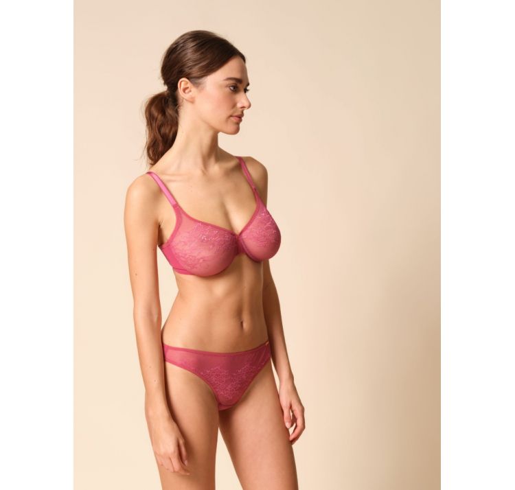 GOSSARD glossies lace sheer bra koronkowy biustonosz z tŁoczonĄ miskĄ