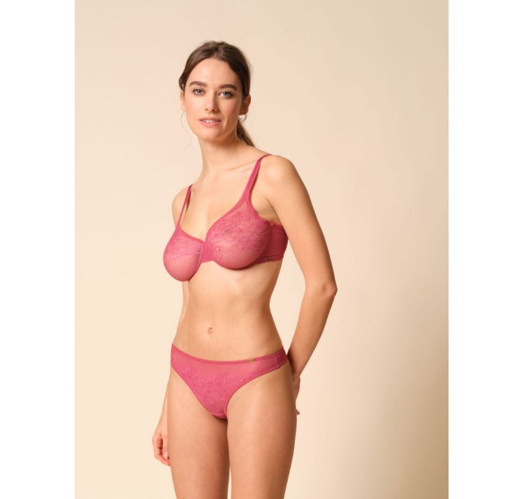 GOSSARD glossies lace sheer bra koronkowy biustonosz z tŁoczonĄ miskĄ