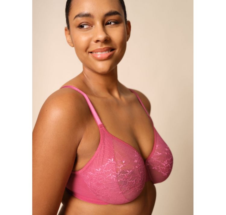 GOSSARD glossies lace sheer bra koronkowy biustonosz z tŁoczonĄ miskĄ