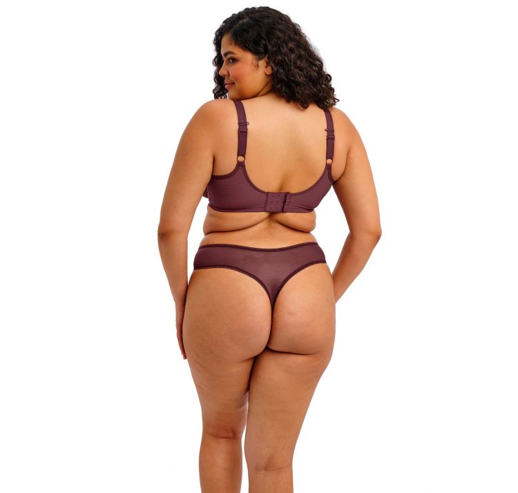 ELOMI matilda tiulowy biustonosz plunge z brokatowym haftem