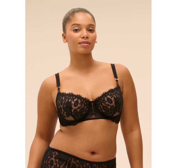 SIMONE PERELE precieuse koronkowy biustonosz half-cup z przedŁuŻonym doŁem