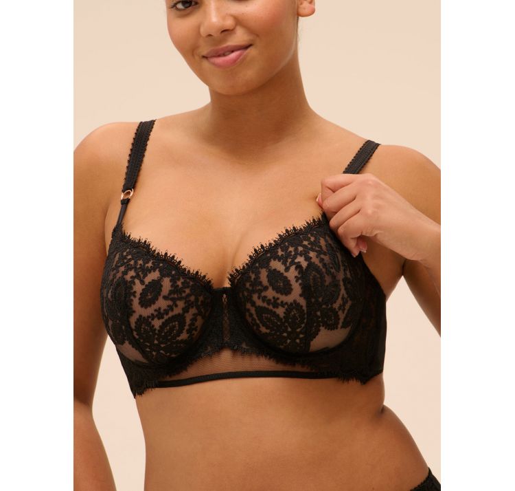 SIMONE PERELE precieuse koronkowy biustonosz half-cup z przedŁuŻonym doŁem