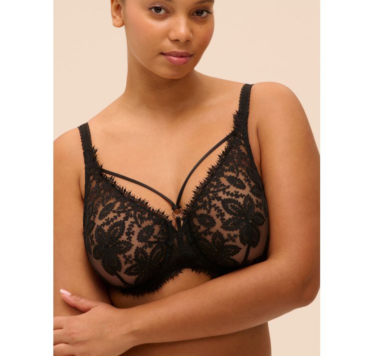 SIMONE PERELE precieuse koronkowy biustonosz plunge z odczepianymi paskami