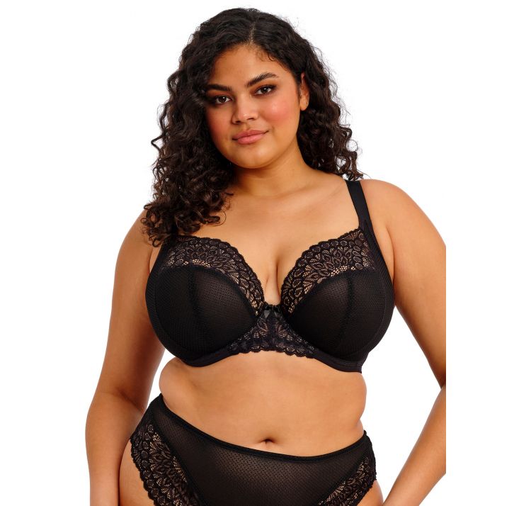 ELOMI tiernie koronkowy biustonosz plunge z elastycznym brzegiem