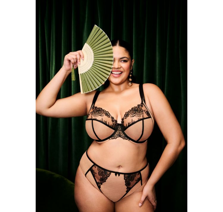 ELOMI teagan tiulowy biustonosz z haftem plunge bra