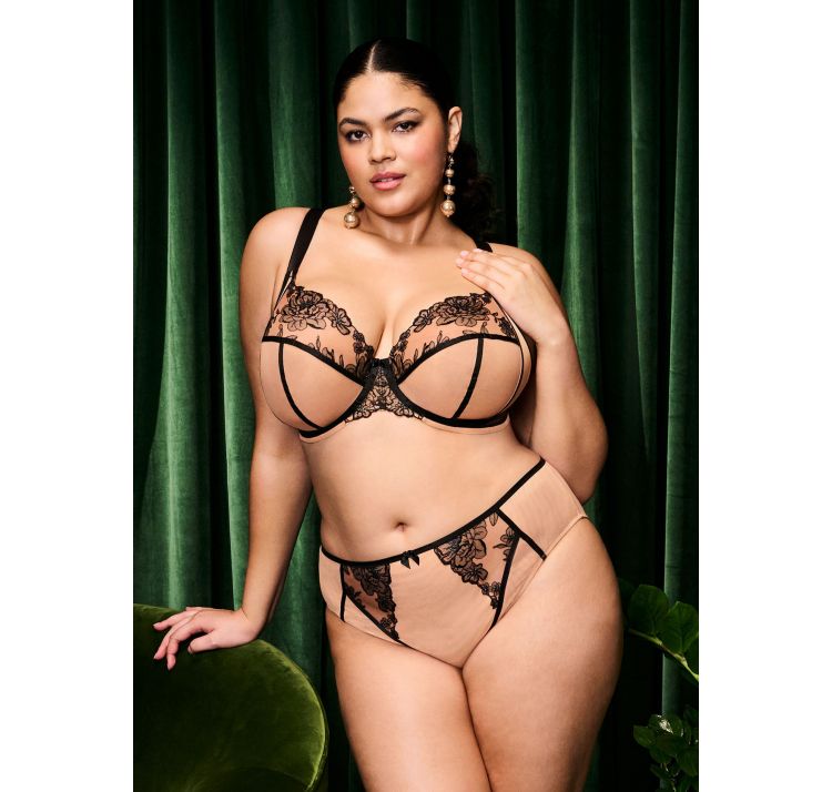 ELOMI teagan tiulowy biustonosz z haftem plunge bra