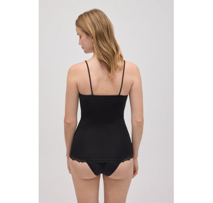 YSABEL MORA wiskozowa koszulka na ramiĄczkach z koronkĄ 95% bambus