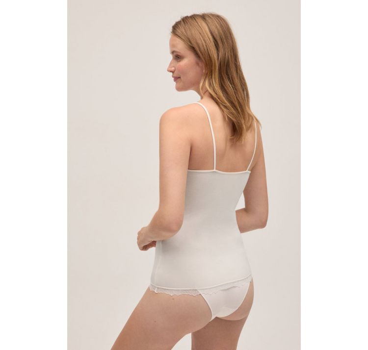 YSABEL MORA wiskozowa koszulka na ramiĄczkach z koronkĄ 95% bambus