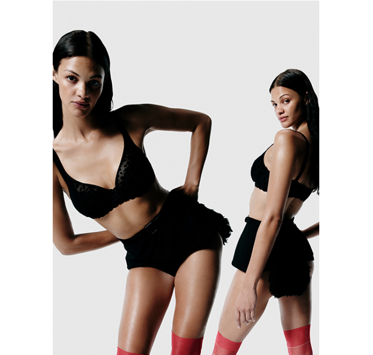 CHANTELLE PULP girls lekko usztywniany biustonosz z welurowym wzorem