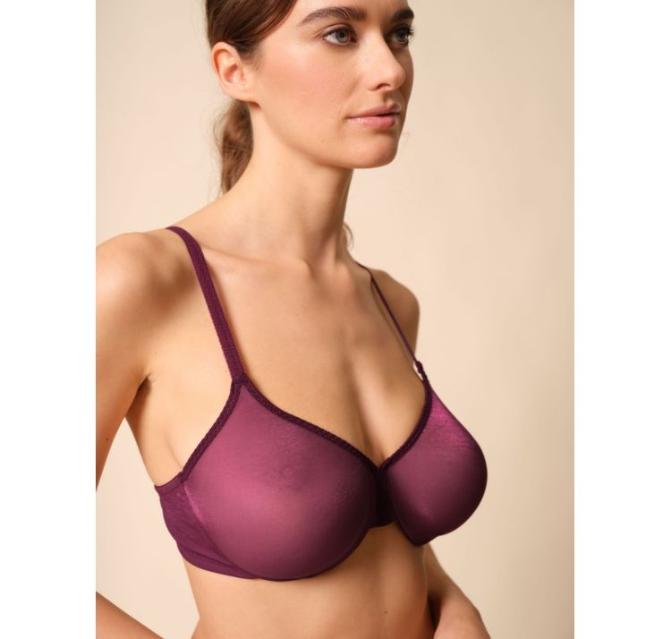 GOSSARD glossies tiulowy biustonosz z tŁoczonĄ miskĄ bezszwowĄ moulded bra