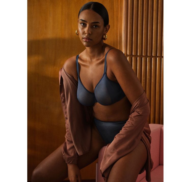 GOSSARD glossies tiulowy biustonosz z tŁoczonĄ miskĄ bezszwowĄ moulded bra