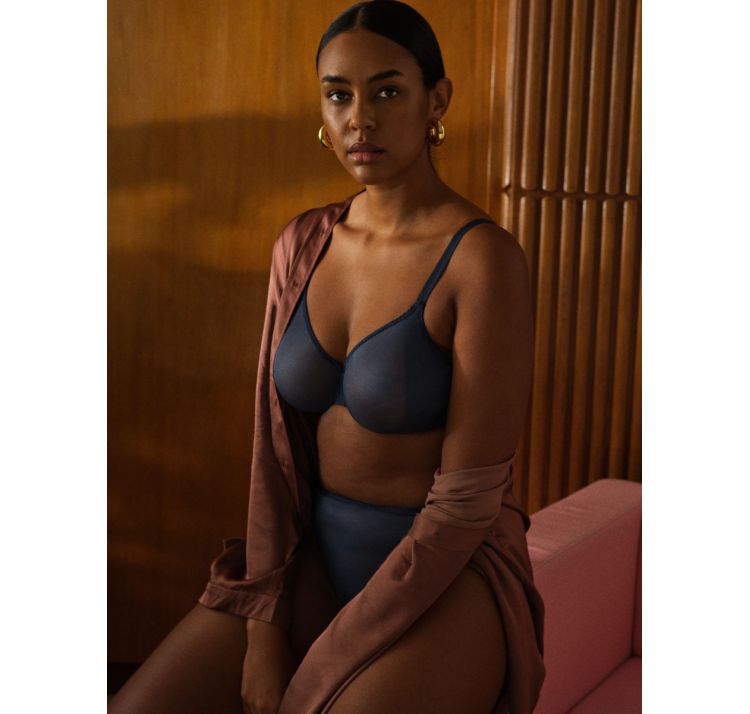 GOSSARD glossies tiulowy biustonosz z tŁoczonĄ miskĄ bezszwowĄ moulded bra