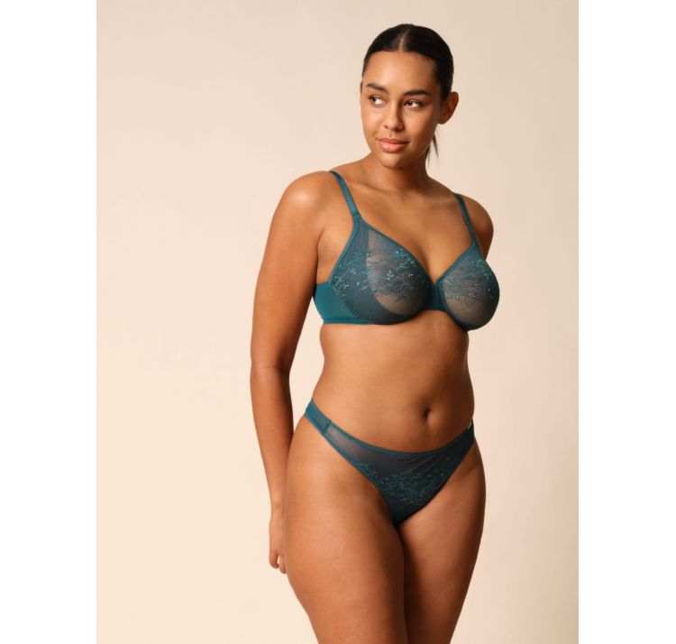 GOSSARD glossies lace sheer bra koronkowy biustonosz z tŁoczonĄ miskĄ