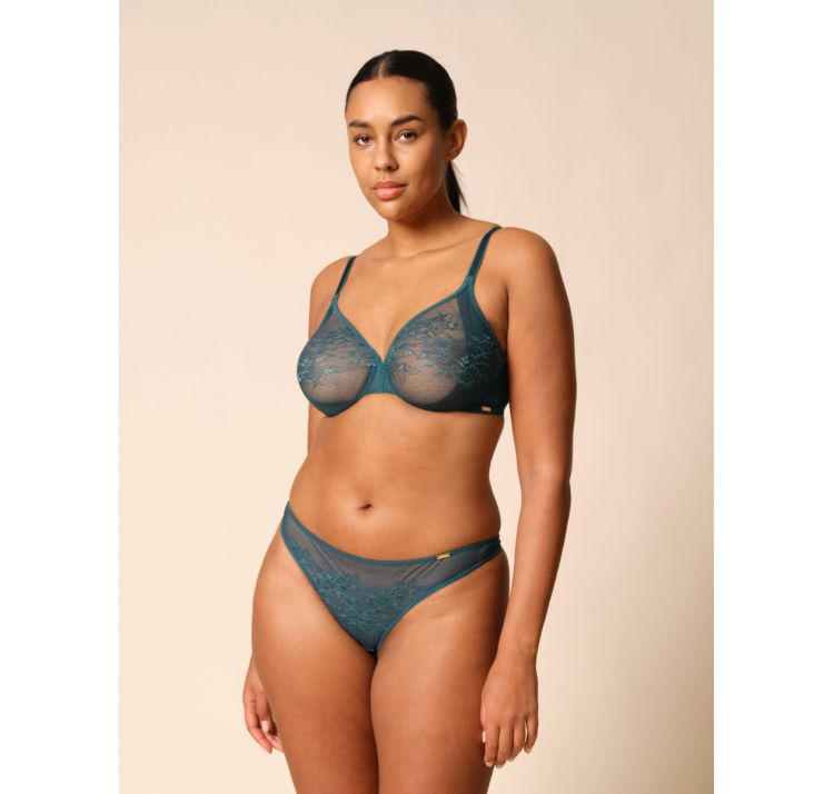 GOSSARD glossies lace sheer bra koronkowy biustonosz z tŁoczonĄ miskĄ