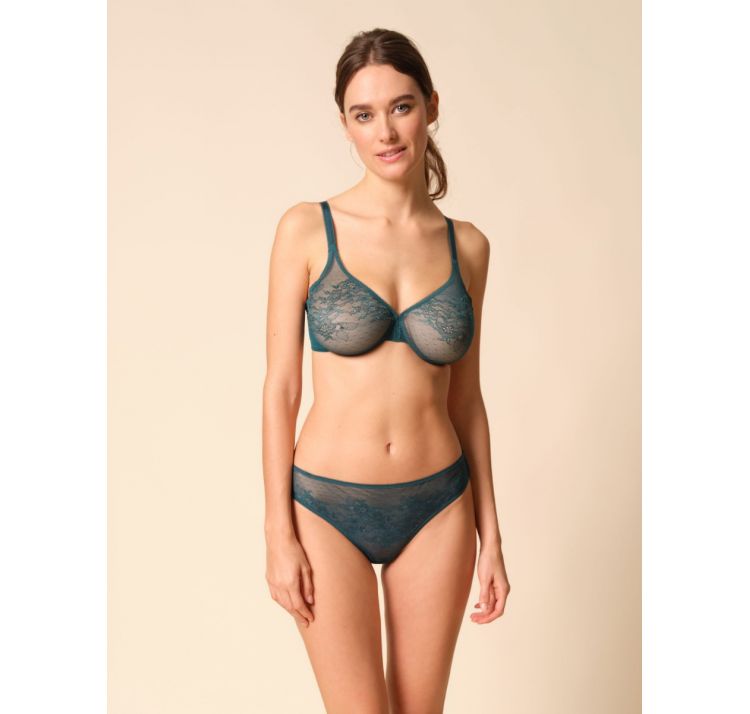 GOSSARD glossies lace sheer bra koronkowy biustonosz z tŁoczonĄ miskĄ