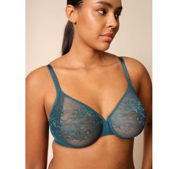 GOSSARD glossies lace sheer bra koronkowy biustonosz z tŁoczonĄ miskĄ