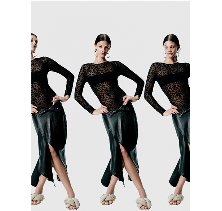 CHANTELLE PULP girls body ze stringami i odkrytymi plecami z welurowym wzorem